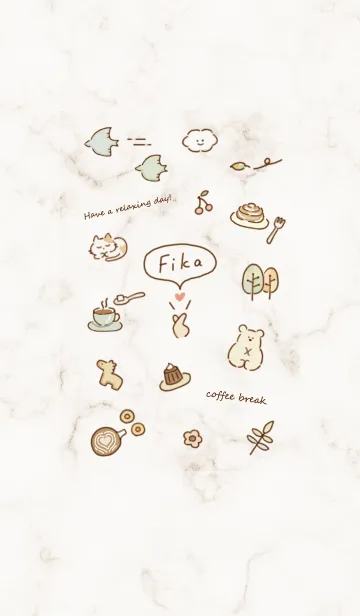 [LINE着せ替え] シンプルアイコンとマーブル♥ブラウン03_1の画像1