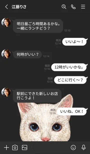 [LINE着せ替え] ICON CAT - ミックス - BLACK/12の画像4