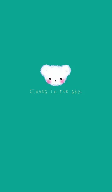 [LINE着せ替え] Cloud Bear - light yellow word on indigoの画像1