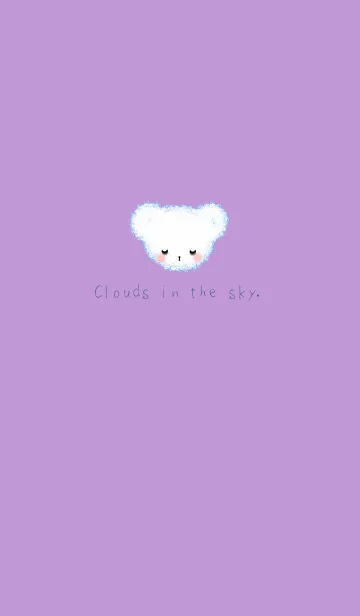 [LINE着せ替え] Cloud Bear - blue word on purpleの画像1