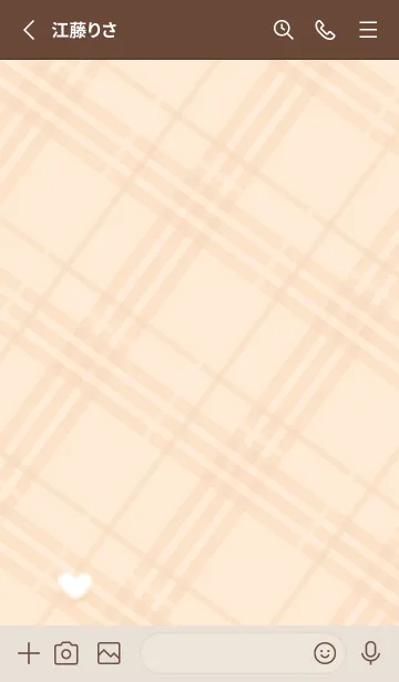 [LINE着せ替え] ふわもこハートとチェック柄♥オレンジ14_1の画像3