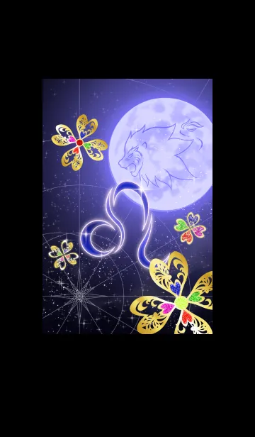 [LINE着せ替え] 獅子座 クローバーと月の青の画像1