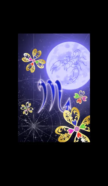 [LINE着せ替え] 蠍座 クローバーと月の青の画像1