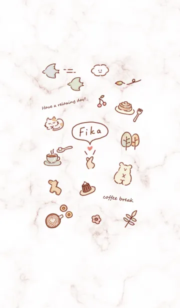 [LINE着せ替え] シンプルアイコンとマーブル♥ブラウン09_1の画像1