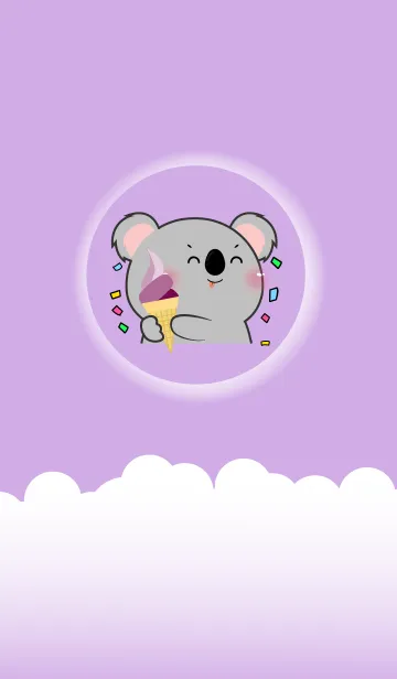 [LINE着せ替え] Simple Koala Love Purple Theme (JP)の画像1