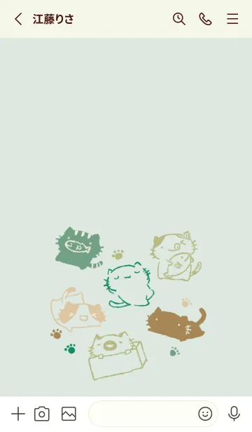 [LINE着せ替え] もにっとねっこねこ ナチュラルの画像3