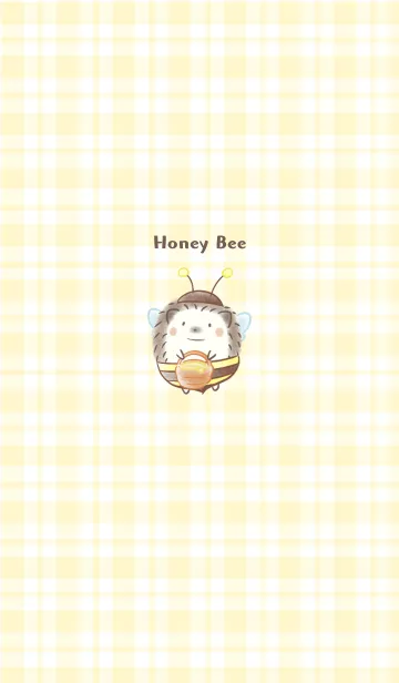 [LINE着せ替え] みつばちハリネズミ -イエロー- チェックの画像1