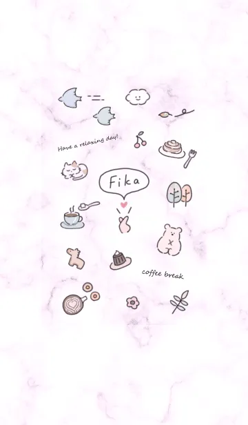 [LINE着せ替え] シンプルアイコンとマーブル♥パープル15_1の画像1