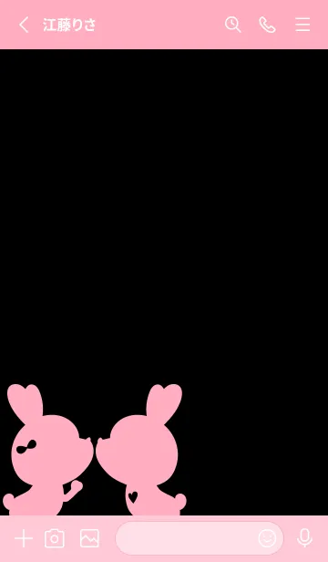 [LINE着せ替え] LOVE THEME Pink and Black 102の画像3
