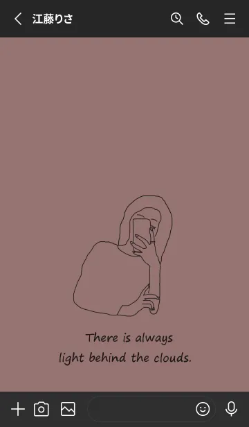 [LINE着せ替え] selfie girl /brown blackの画像3