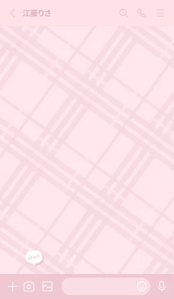 [LINE着せ替え] 吹き出しとチェック柄♦ピンク11_1の画像3