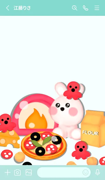 [LINE着せ替え] Time to bake pizza 10の画像2