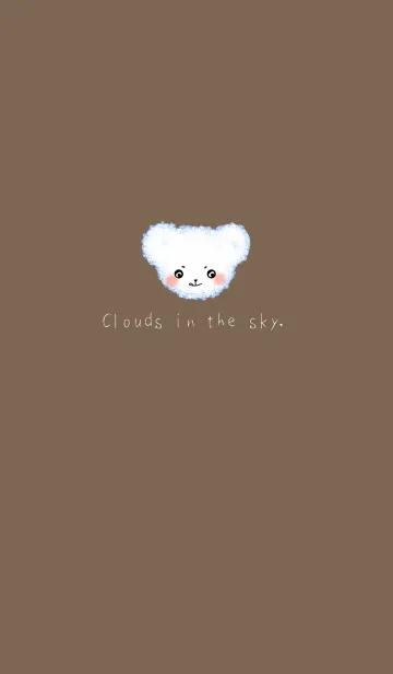 [LINE着せ替え] Cloud Bear - light gray word on brownの画像1