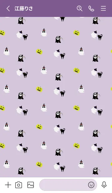 [LINE着せ替え] ハロウィンの着せかえ 紫の画像3