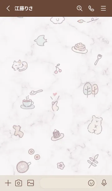 [LINE着せ替え] シンプルアイコンマーブル♥グレージュ02_1の画像3