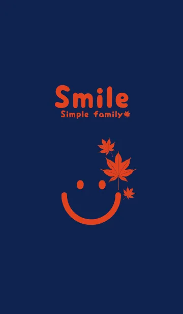 [LINE着せ替え] スマイル＆紅葉 濃藍の画像1