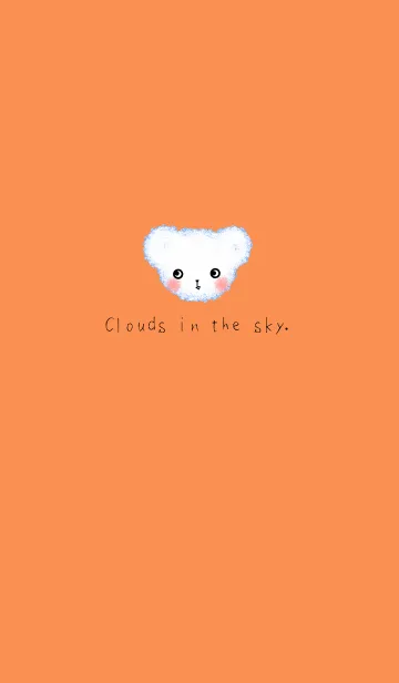 [LINE着せ替え] Cloud Bear - Black on Orangeの画像1