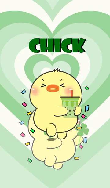 [LINE着せ替え] Chick Like Green Color Theme (JP)の画像1