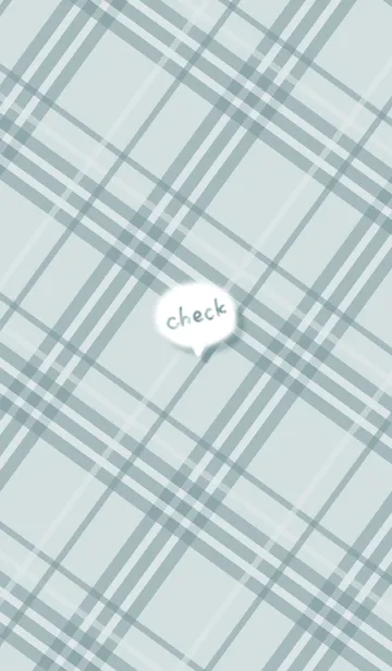 [LINE着せ替え] 吹き出しとチェック柄♦ブルーグリーン06_1の画像1