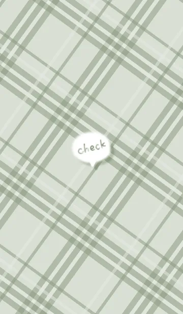 [LINE着せ替え] 吹き出しとチェック柄♦グリーン07_1の画像1