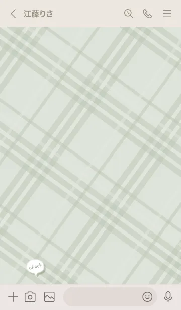 [LINE着せ替え] 吹き出しとチェック柄♦グリーン07_1の画像3