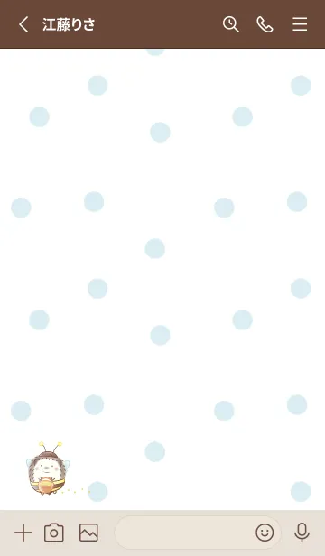 [LINE着せ替え] みつばちハリネズミ -ブルー- ドットの画像3