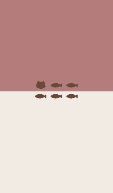 [LINE着せ替え] ねことおさかな(brown&dusty colors:01)の画像1