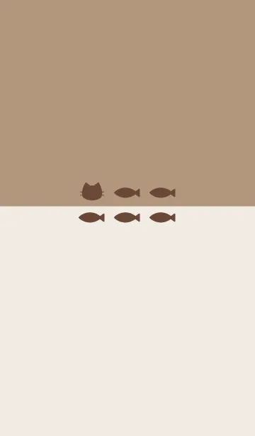 [LINE着せ替え] ねことおさかな(brown&dusty colors:02)の画像1