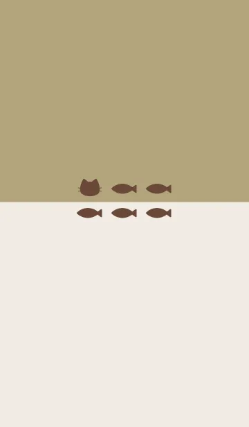 [LINE着せ替え] ねことおさかな(brown&dusty colors:03)の画像1