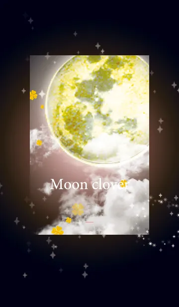 [LINE着せ替え] 薄ピンク : 運気上昇！満月と四葉の画像1