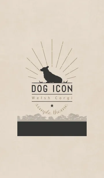 [LINE着せ替え] DOG ICON - ウェルシュ・コーギー - BLACKの画像1