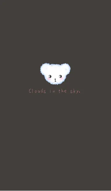 [LINE着せ替え] Cloud Bear - red lettering on gray brownの画像1