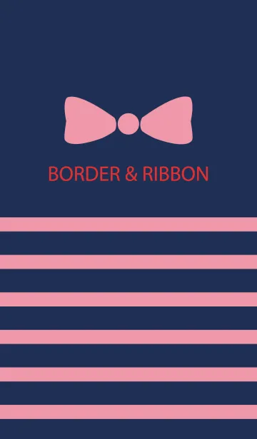 [LINE着せ替え] BORDER & PINKRIBBON -Navy 8-の画像1