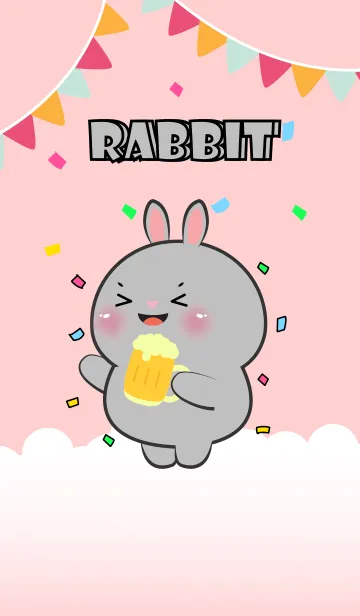 Cute Rabbit Love Party Theme (JP)の着せ替えメイン画像