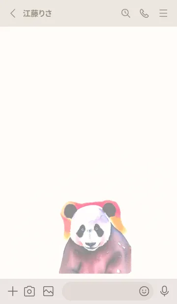 [LINE着せ替え] シンプルなパンダの水彩画きせかえの画像3