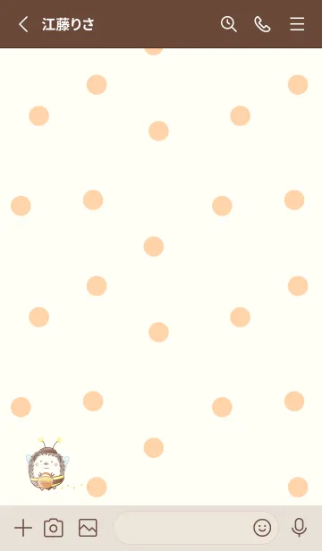 [LINE着せ替え] みつばちハリネズミ -オレンジ- ドットの画像3