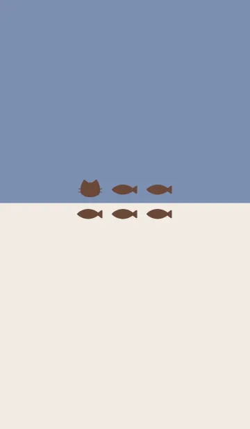 [LINE着せ替え] ねことおさかな(brown&dusty colors:07)の画像1