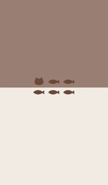 [LINE着せ替え] ねことおさかな(brown&dusty colors:10)の画像1