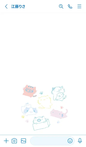 [LINE着せ替え] もにっとねっこねこ 爽やかの画像3