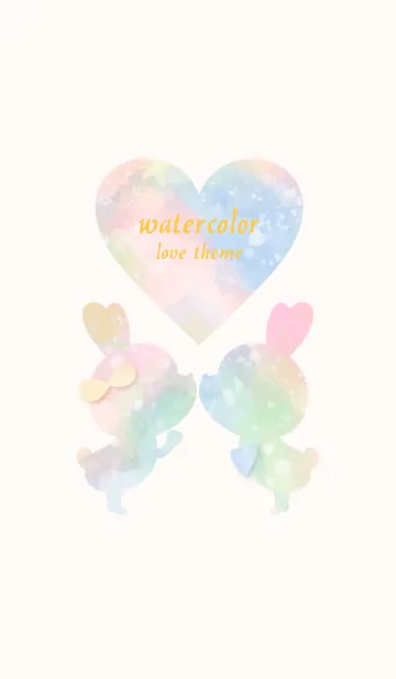 [LINE着せ替え] watercolor Love Theme 110の画像1