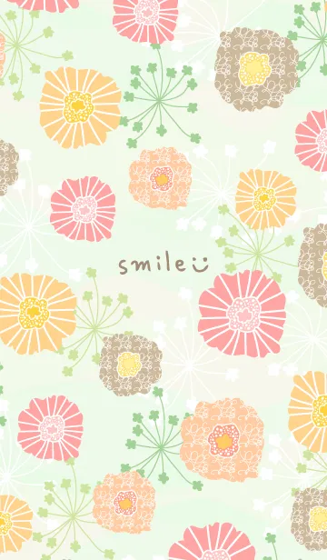 [LINE着せ替え] 北欧風 暖色系お花3の画像1