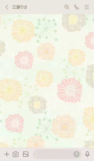 [LINE着せ替え] 北欧風 暖色系お花3の画像3