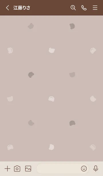 [LINE着せ替え] シンプルなクマ - ベージュ -の画像2