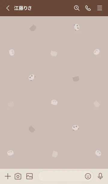 [LINE着せ替え] シンプルなパンダ - ベージュ -の画像3