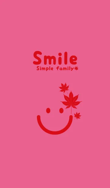 [LINE着せ替え] スマイル＆紅葉 ローズレッドの画像1