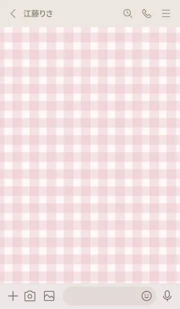 [LINE着せ替え] Gingham Check Natural Pink-SIMPLE 16の画像3