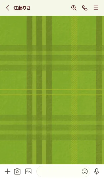 [LINE着せ替え] シンプル チェック柄 01 - green tea (a)の画像3