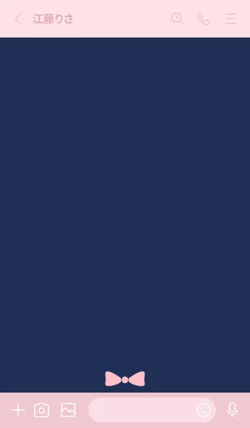 [LINE着せ替え] BORDER & PINKRIBBON -Navy 9-の画像3