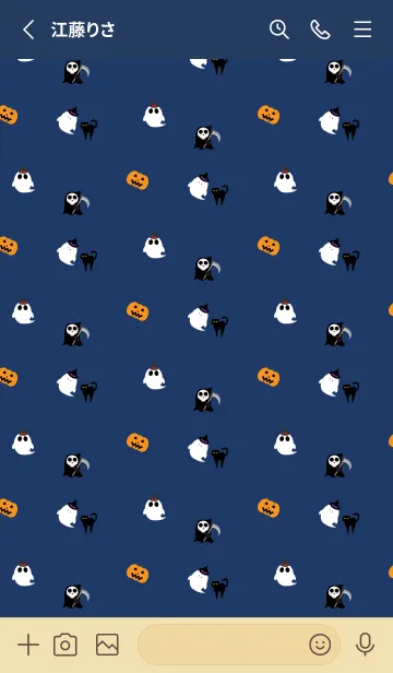 [LINE着せ替え] ハロウィンの着せかえ 紺色の画像2
