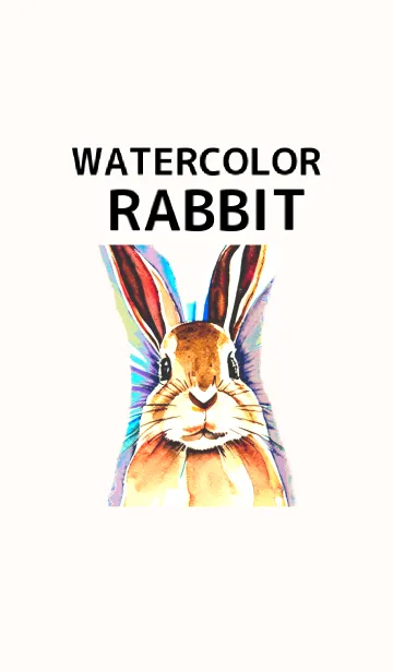 [LINE着せ替え] シンプルなウサギの水彩画きせかえの画像1